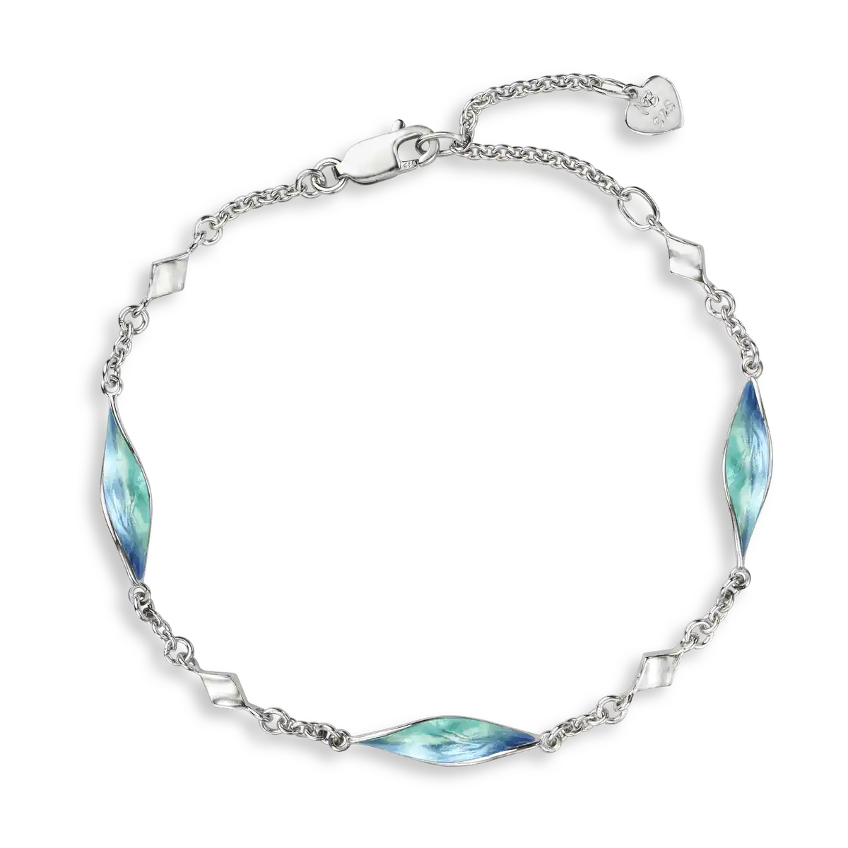 Ocean Aurora Bracelet. Sterling Silver