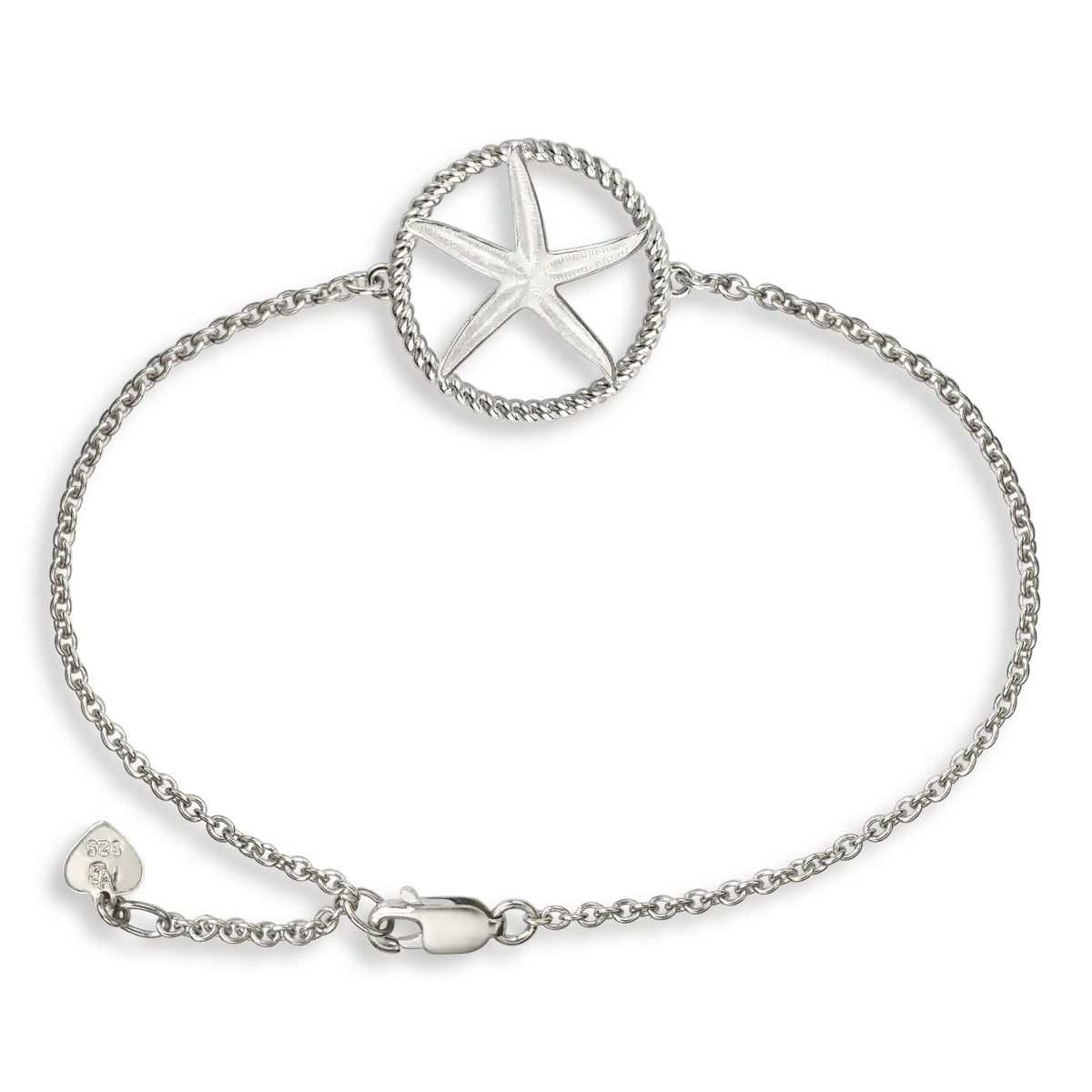 White Sea Star Bracelet. Sterling Silver 