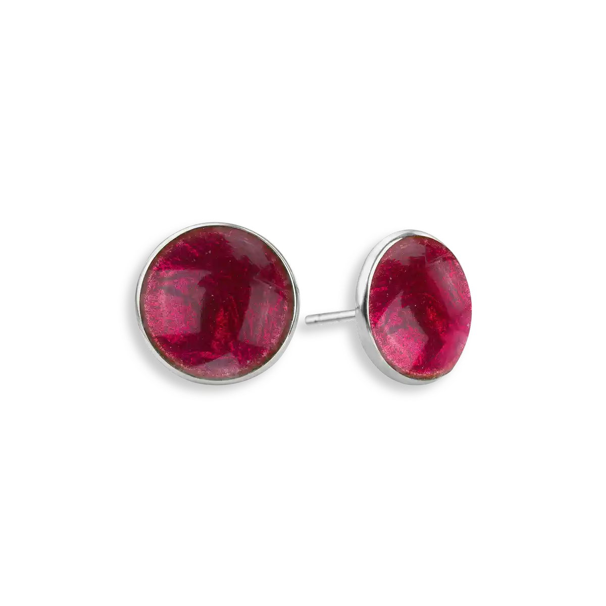 Red Dots Post - 8mm  Sterling Silver