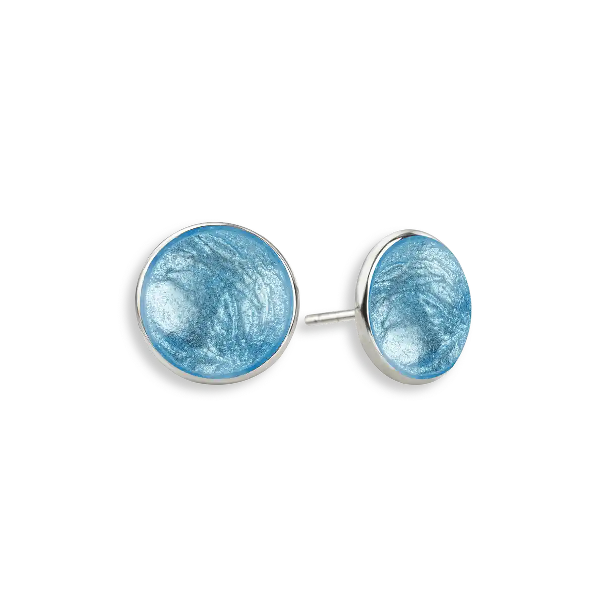 Turquoise Dots Post - 8mm  Sterling Silver