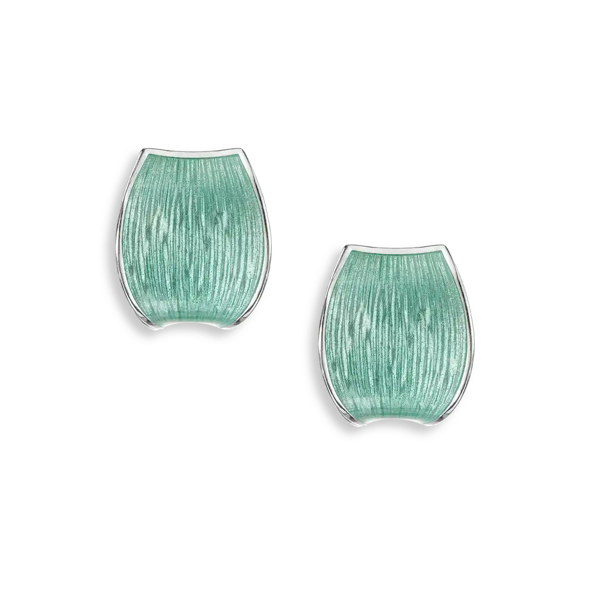 Turquoise Wide Hoop Post Earrings.Sterling Silver