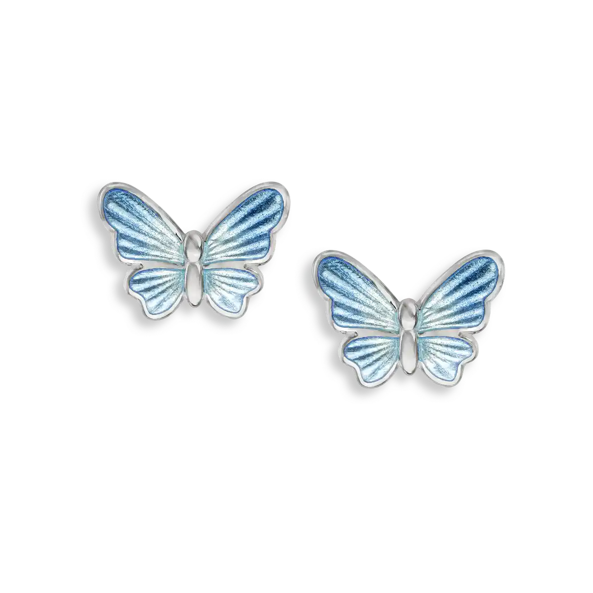 Blue Butterfly Post Earrings. Sterling Silver
