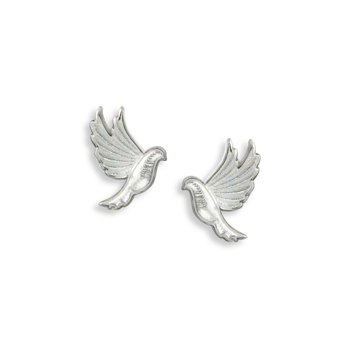 White Dove Post Earrings. Sterling Silver