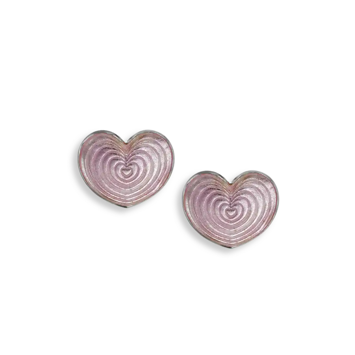 Pink Heart Post Earrings. Sterling Silver