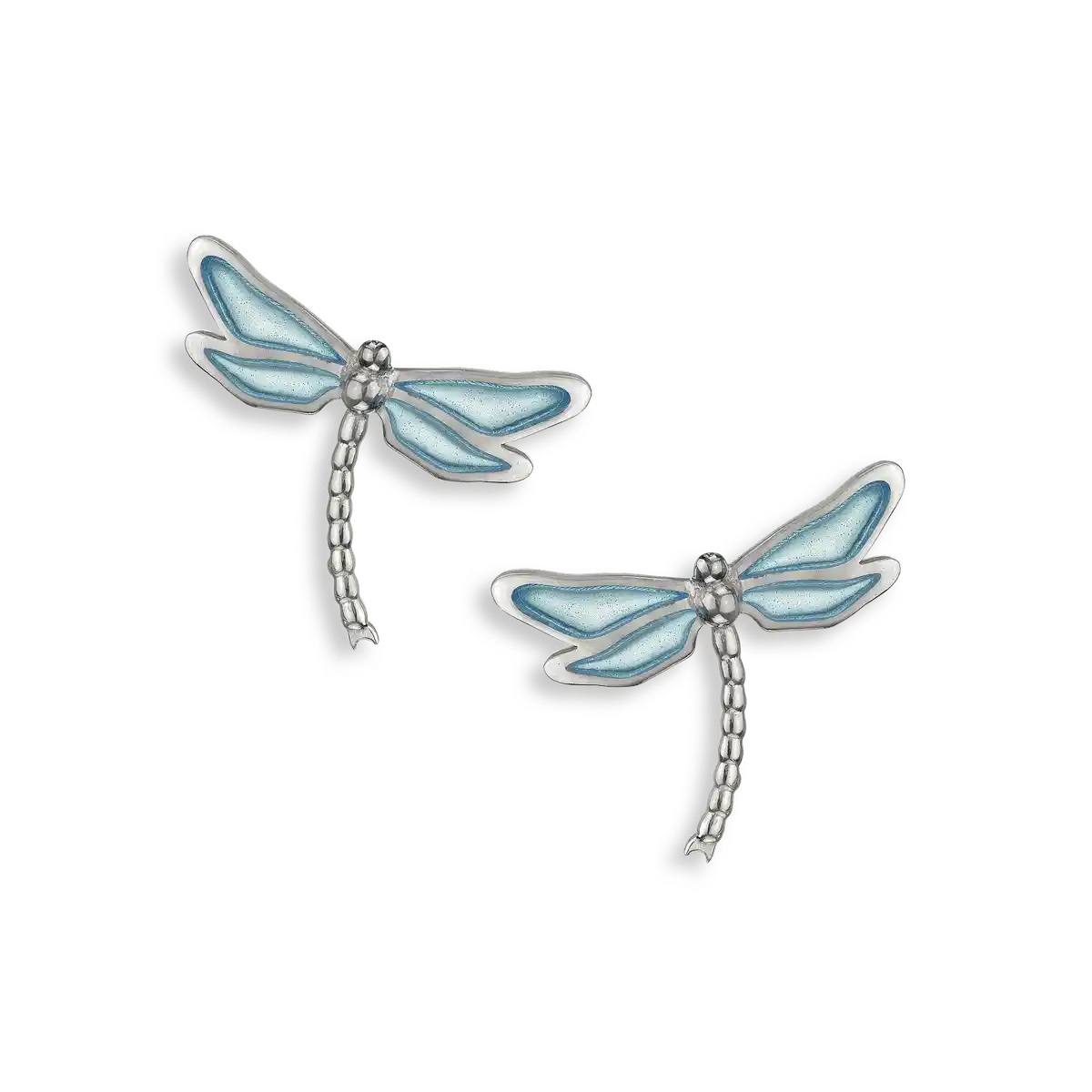 Blue Plique-a-Jour Dragonfly Post Earrings.