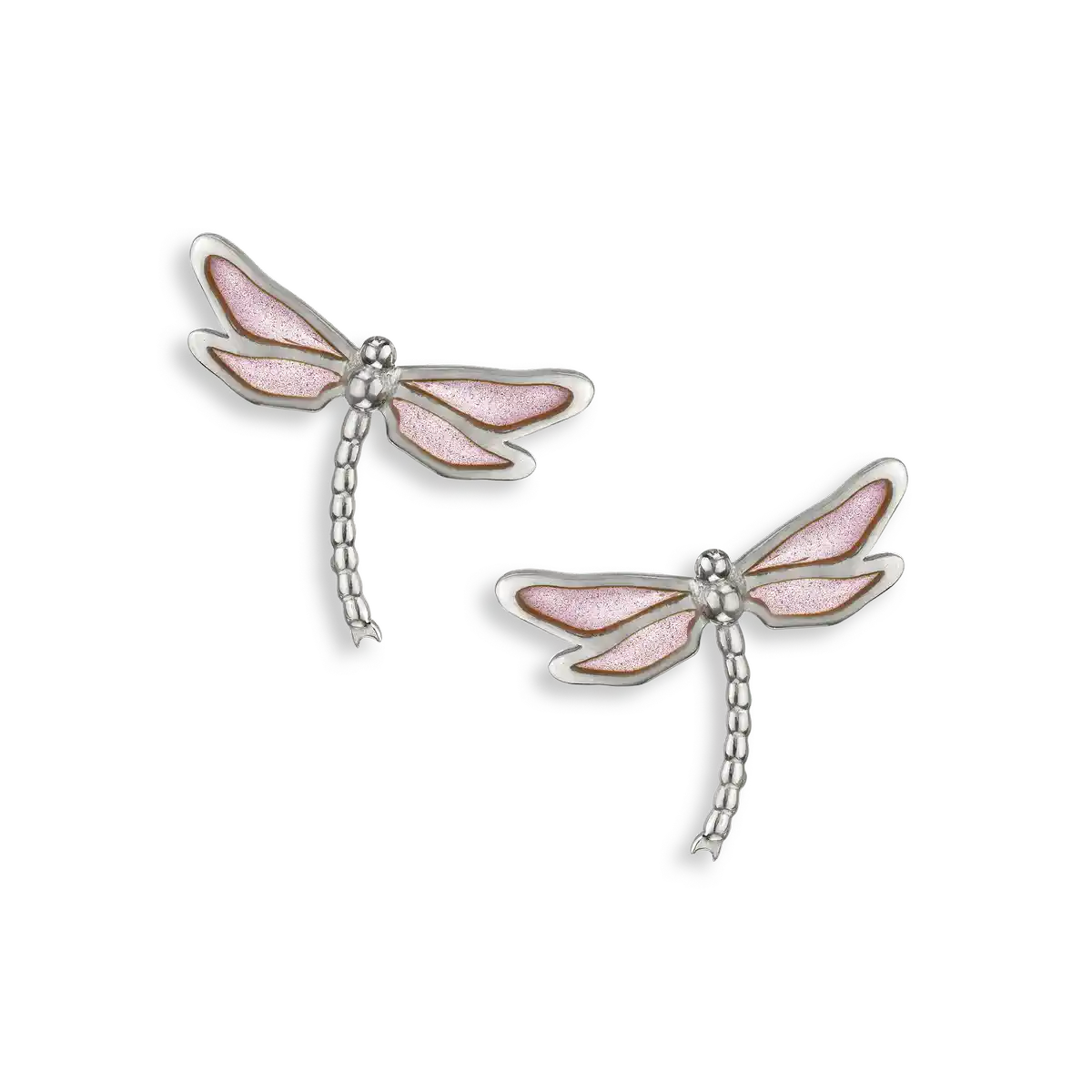Pink Plique-a-Jour Dragonfly Post Earrings.