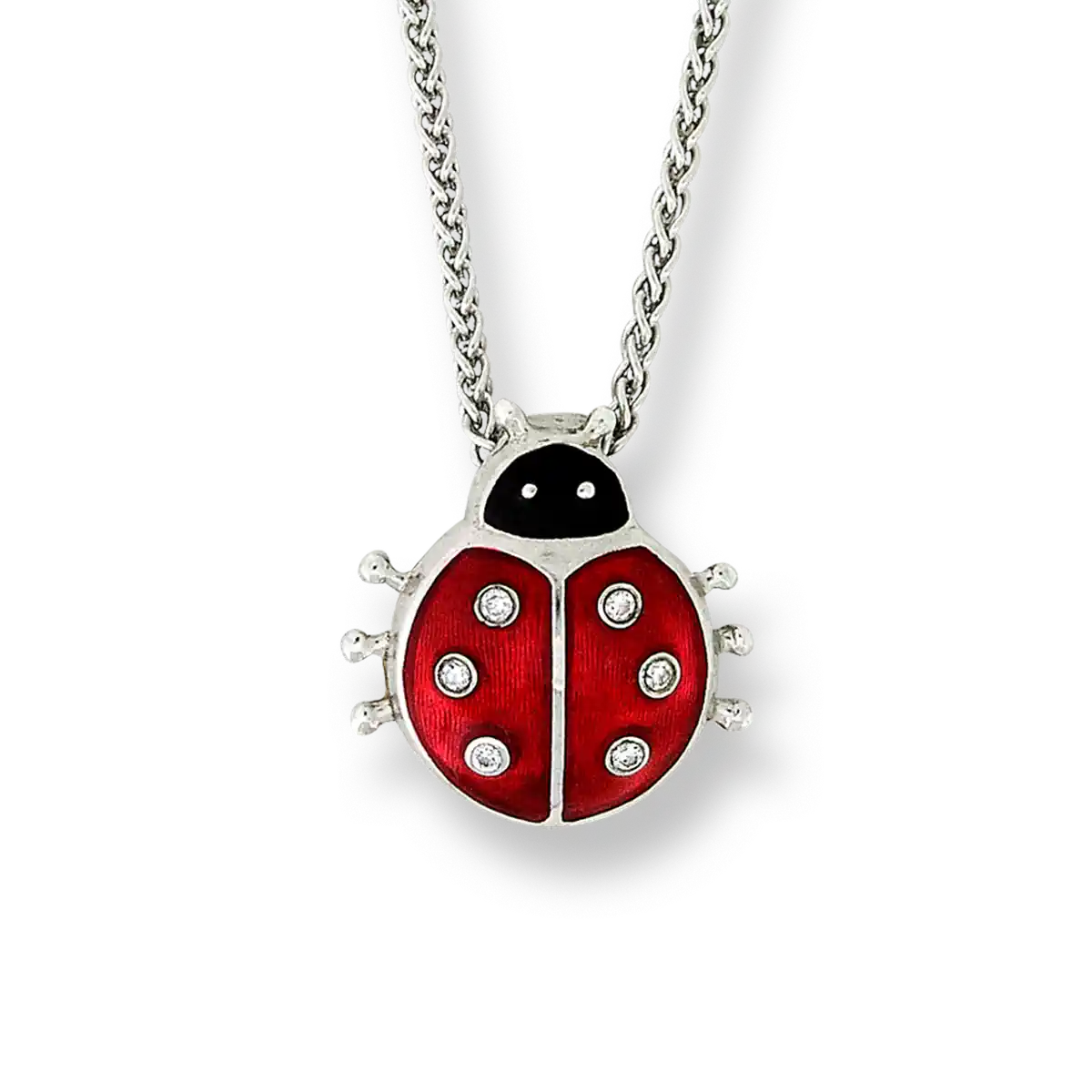 Silver ladybug necklace discount