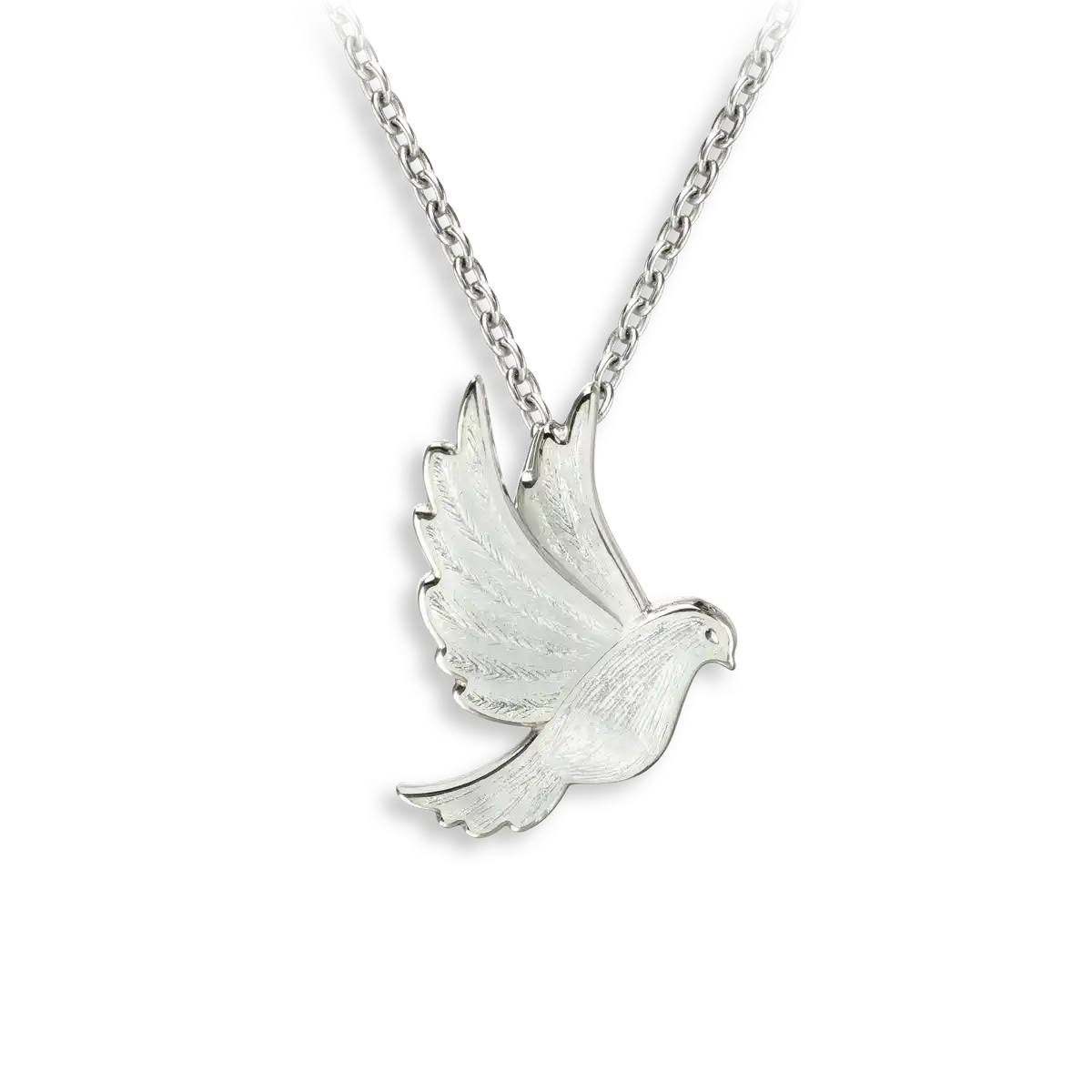 White Dove Necklace. Sterling Silver.  