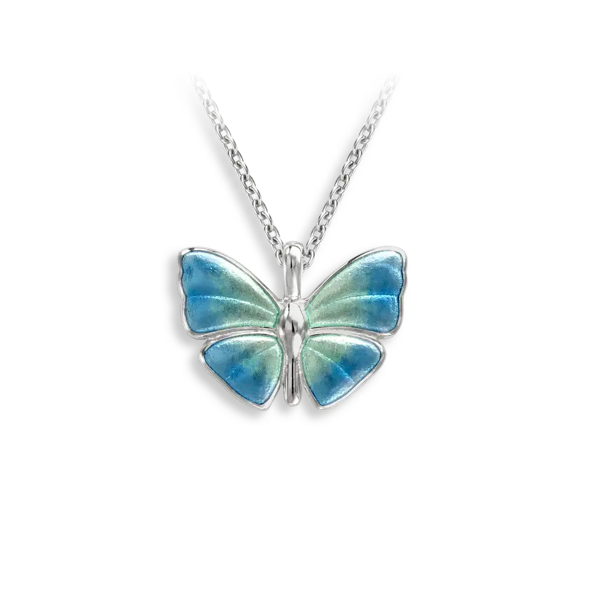 Turquoise Butterfly Necklace. Sterling Silver