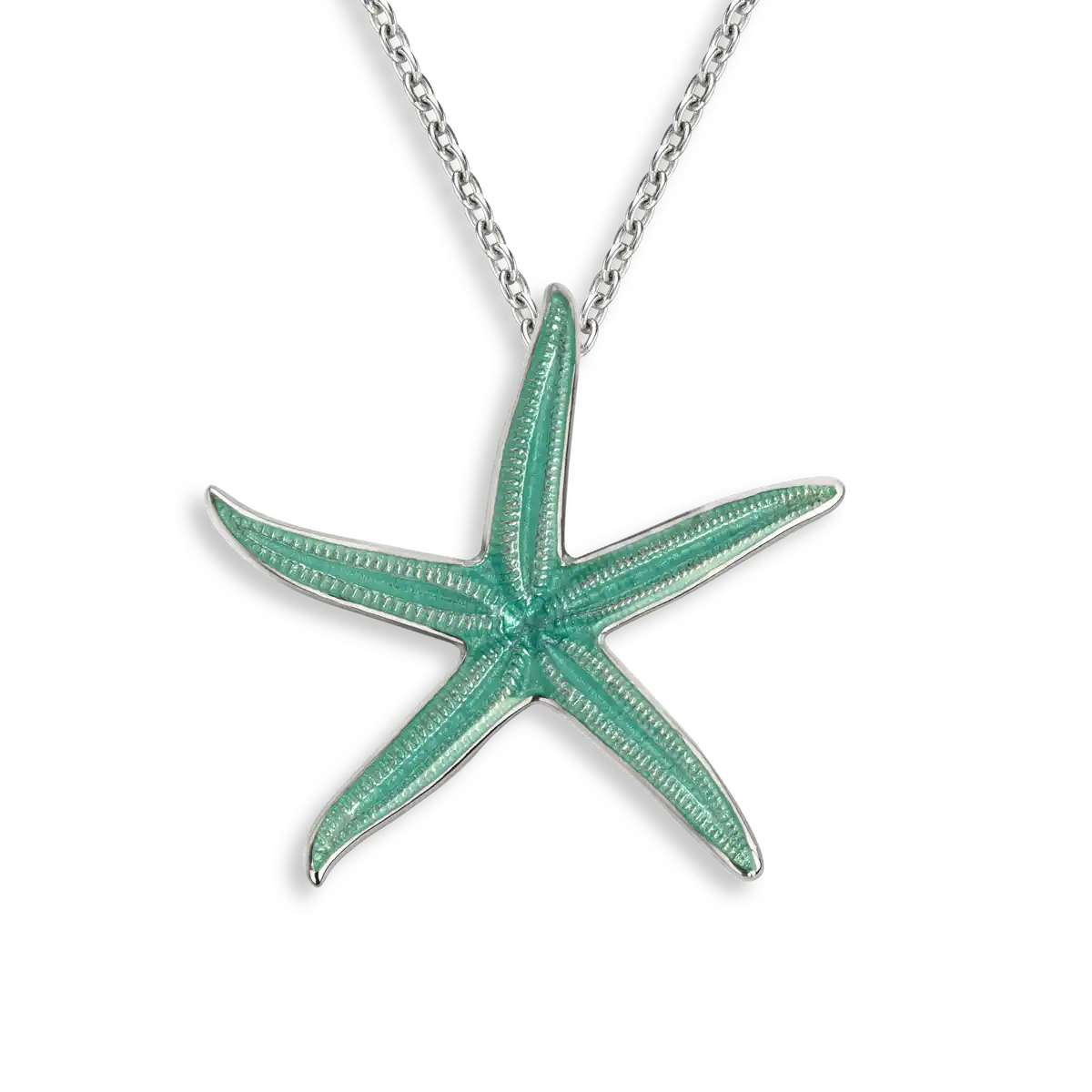 Turquoise Sea Star Necklace Sterling Silver