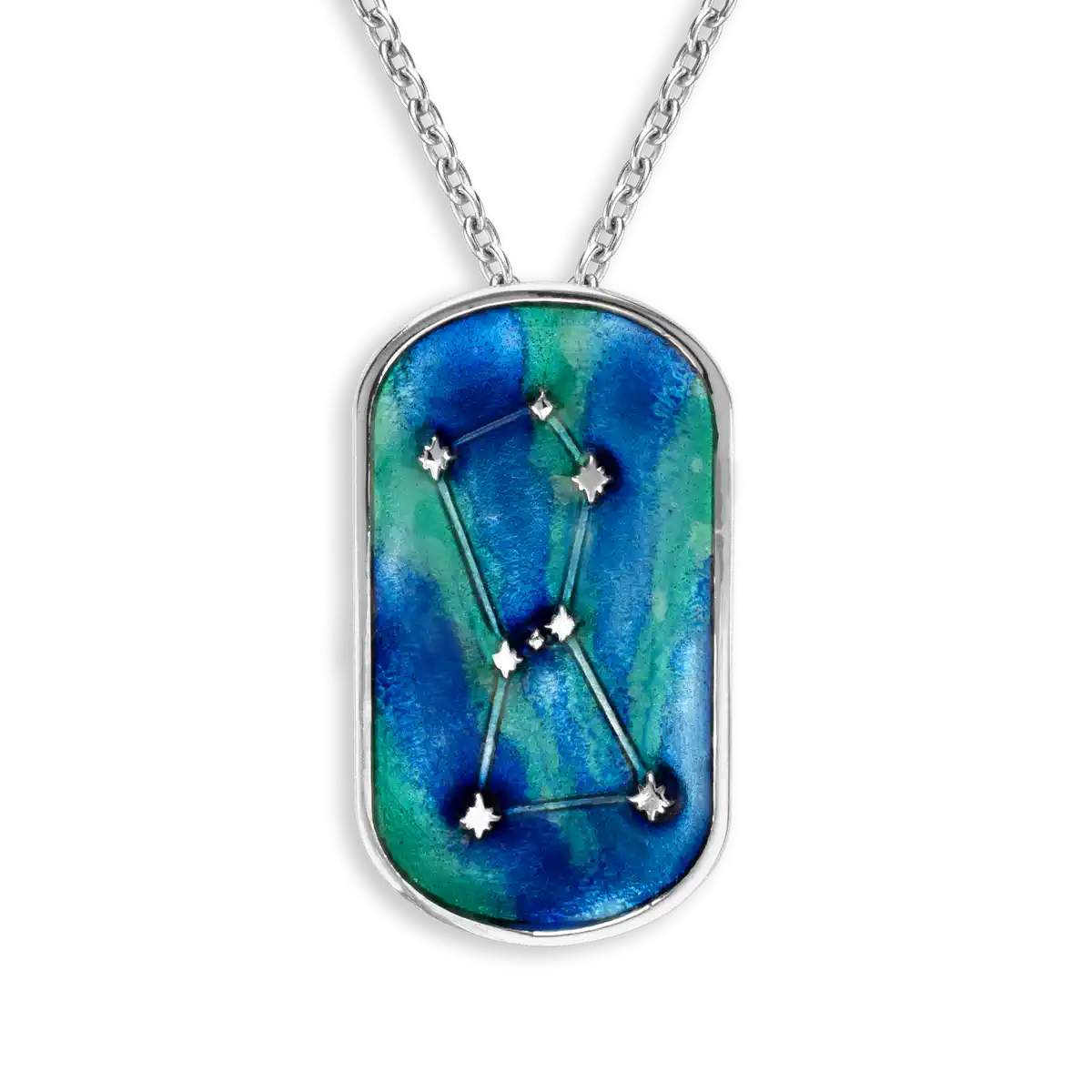 Multi Blue Sky - Orion Necklace. Sterling Silver 