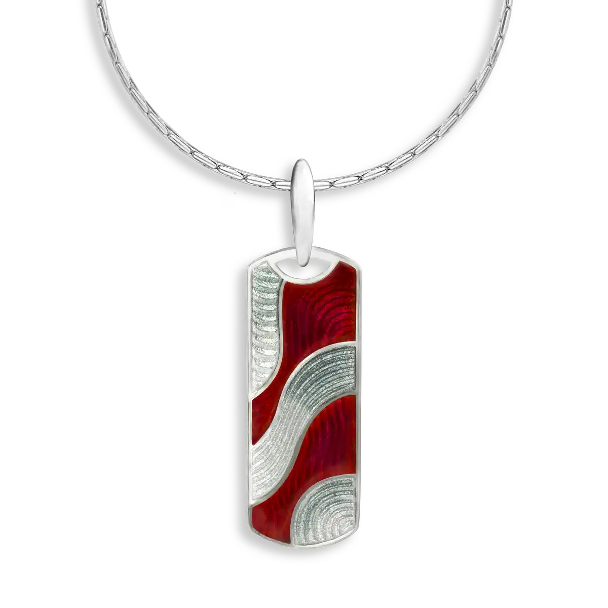 Red Rio Bar Necklace. Sterling Silver