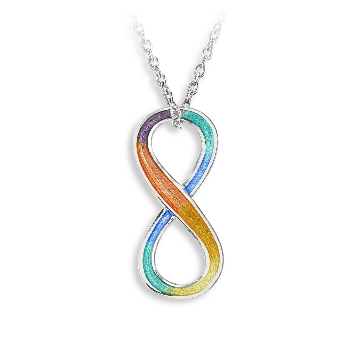 Multi Infinity Necklace. Sterling Silver