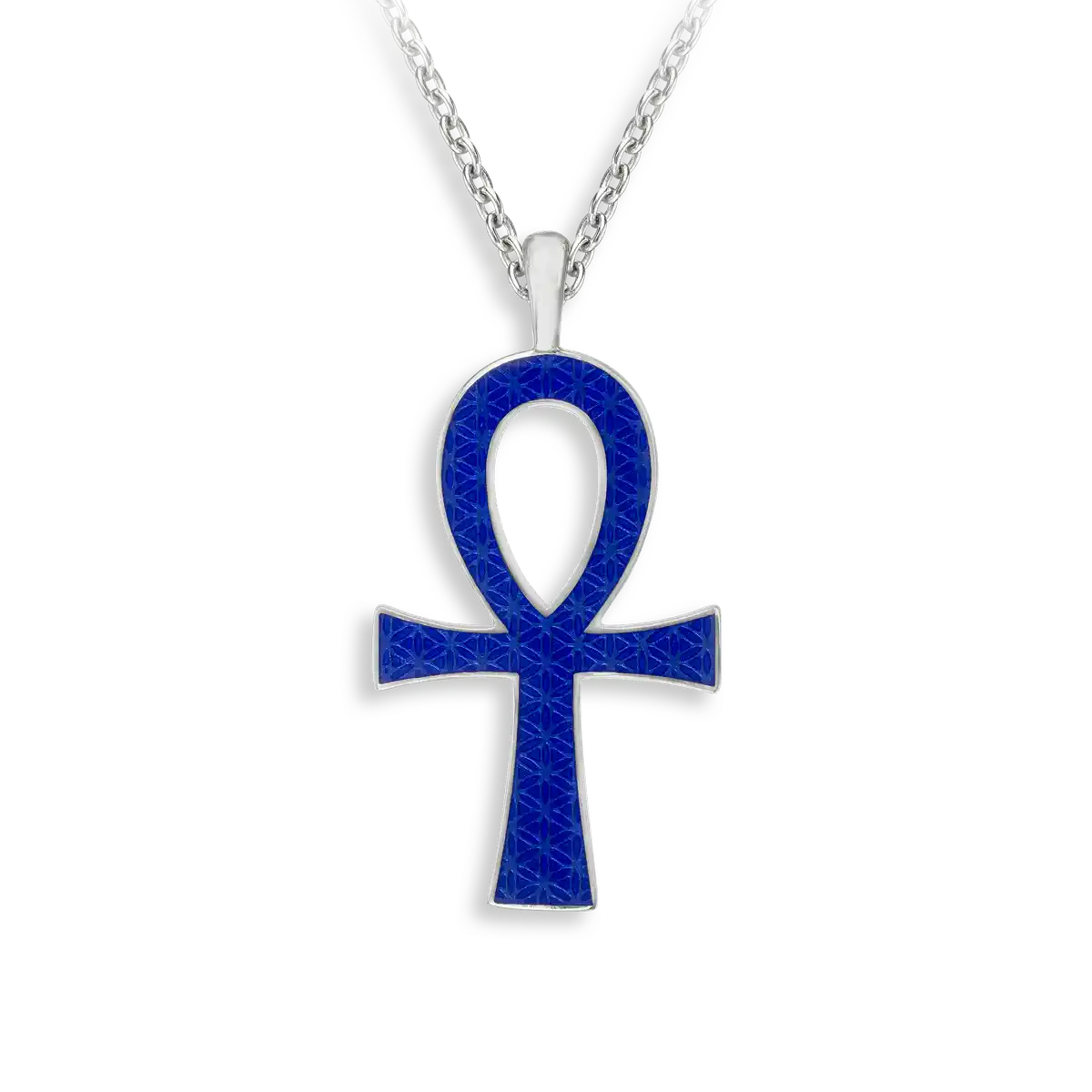 Blue and White Orthodox Cross Necklace