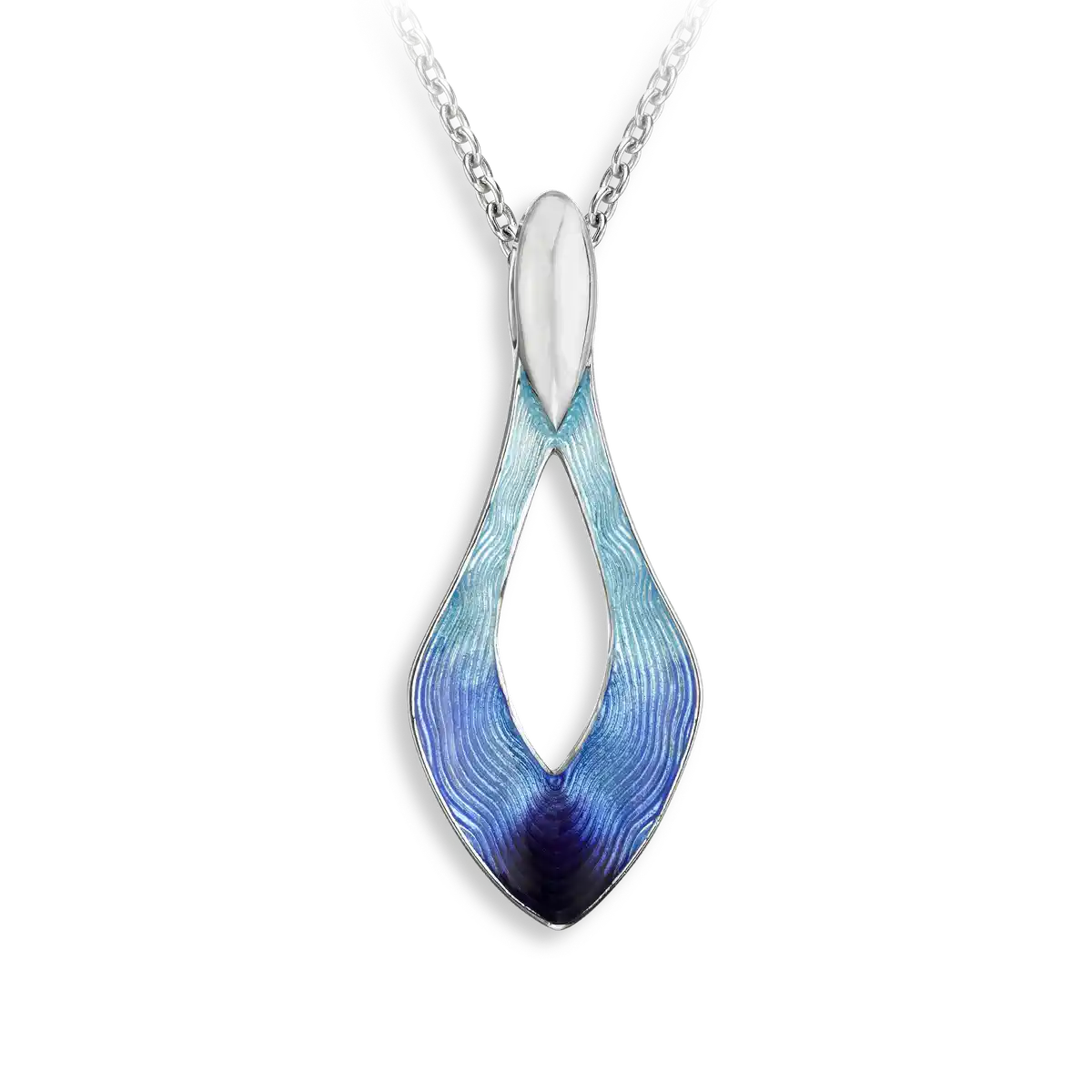 Blue Cut-Out Marquise Necklace