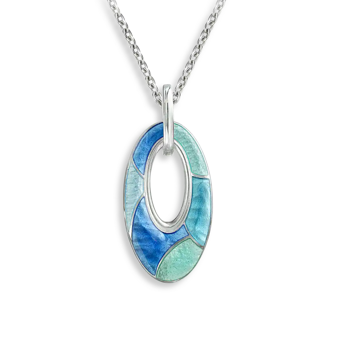 [SHOVEOFF] Silver Coin Oval Initial Necklace ★人気★ Silver Halo Sapphire-Blue Oval CZ Necklace and Earrings Set