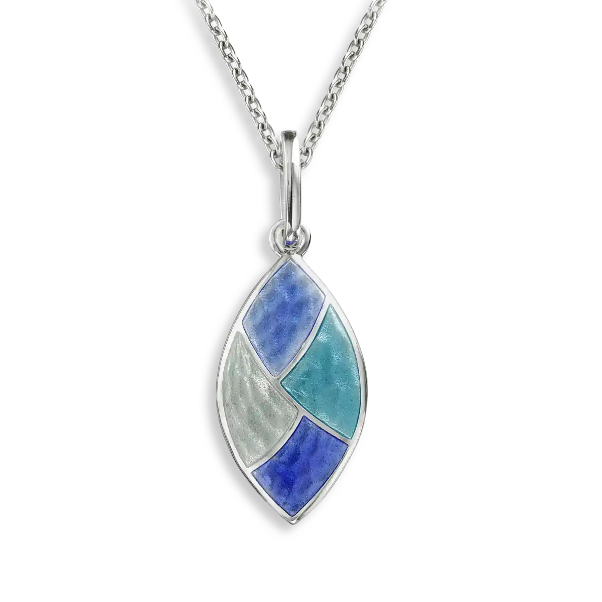 Blue Marquise Necklace. Sterling Silver
