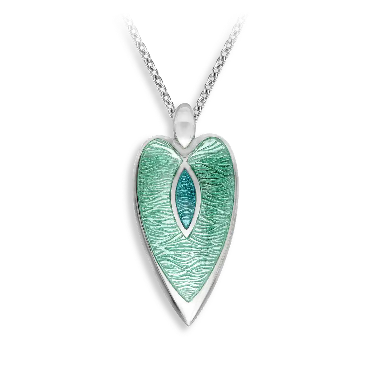 Turquoise Heart-Arrowhead Necklace. Sterling Silver