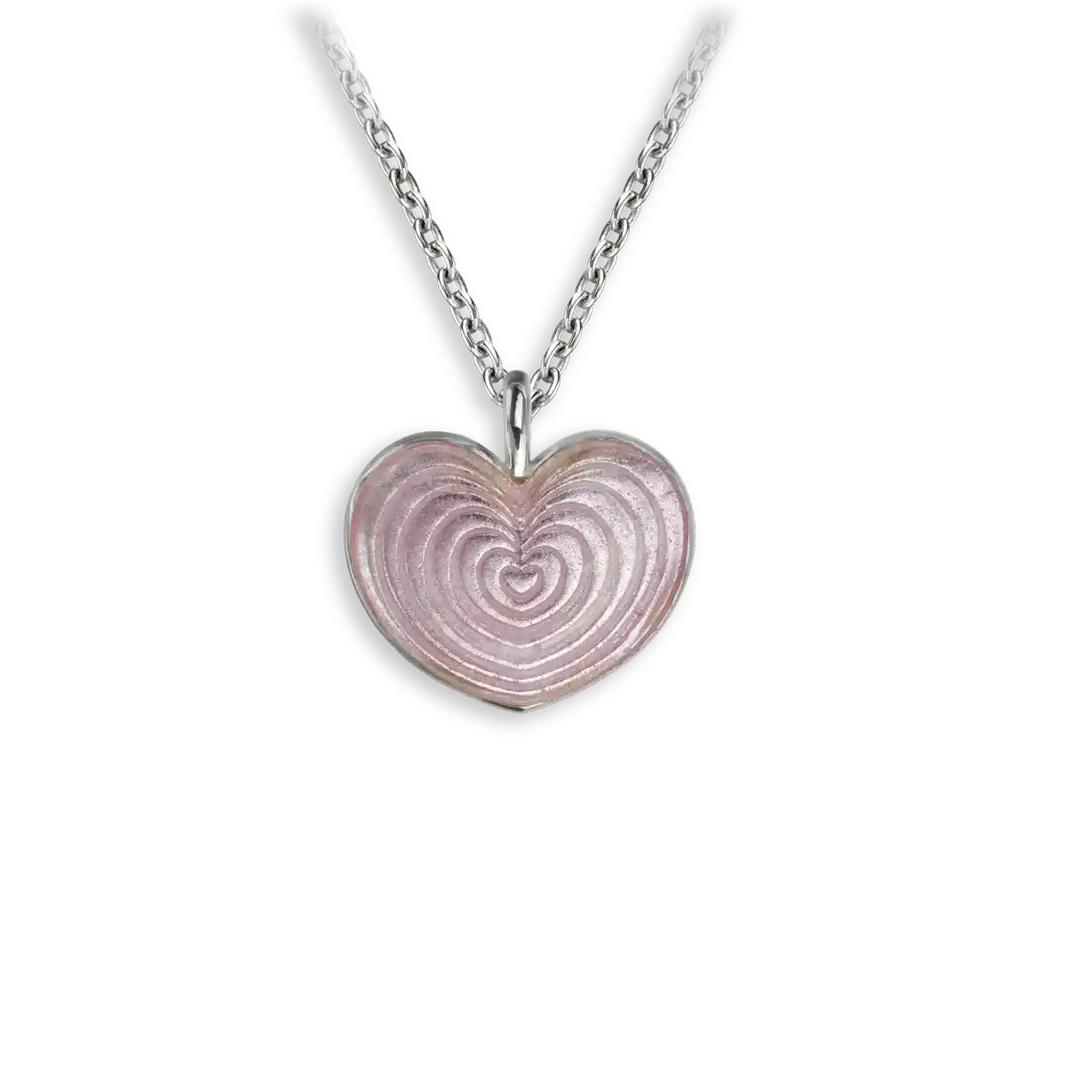 Pink Heart Necklace. Sterling Silver