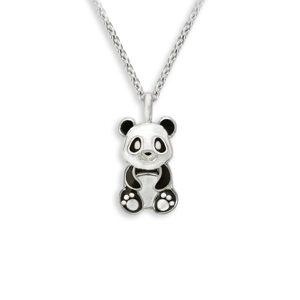 Panda Bear Necklace. Sterling Silver
