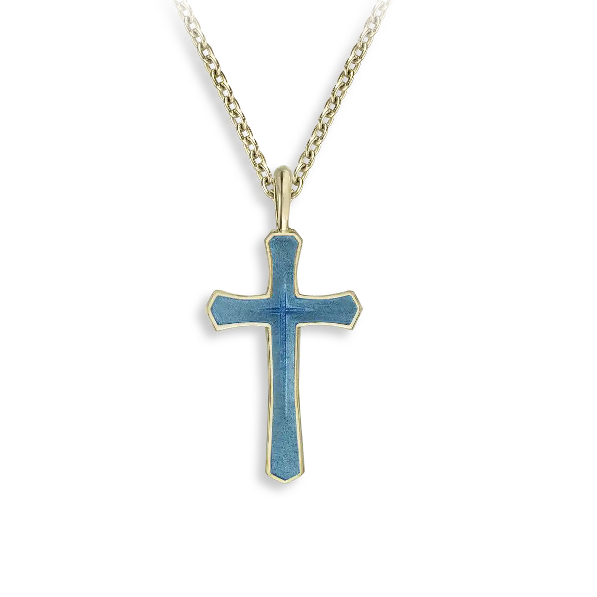 Turquoise Cross Necklace. Sterling Silver-Gold Plated