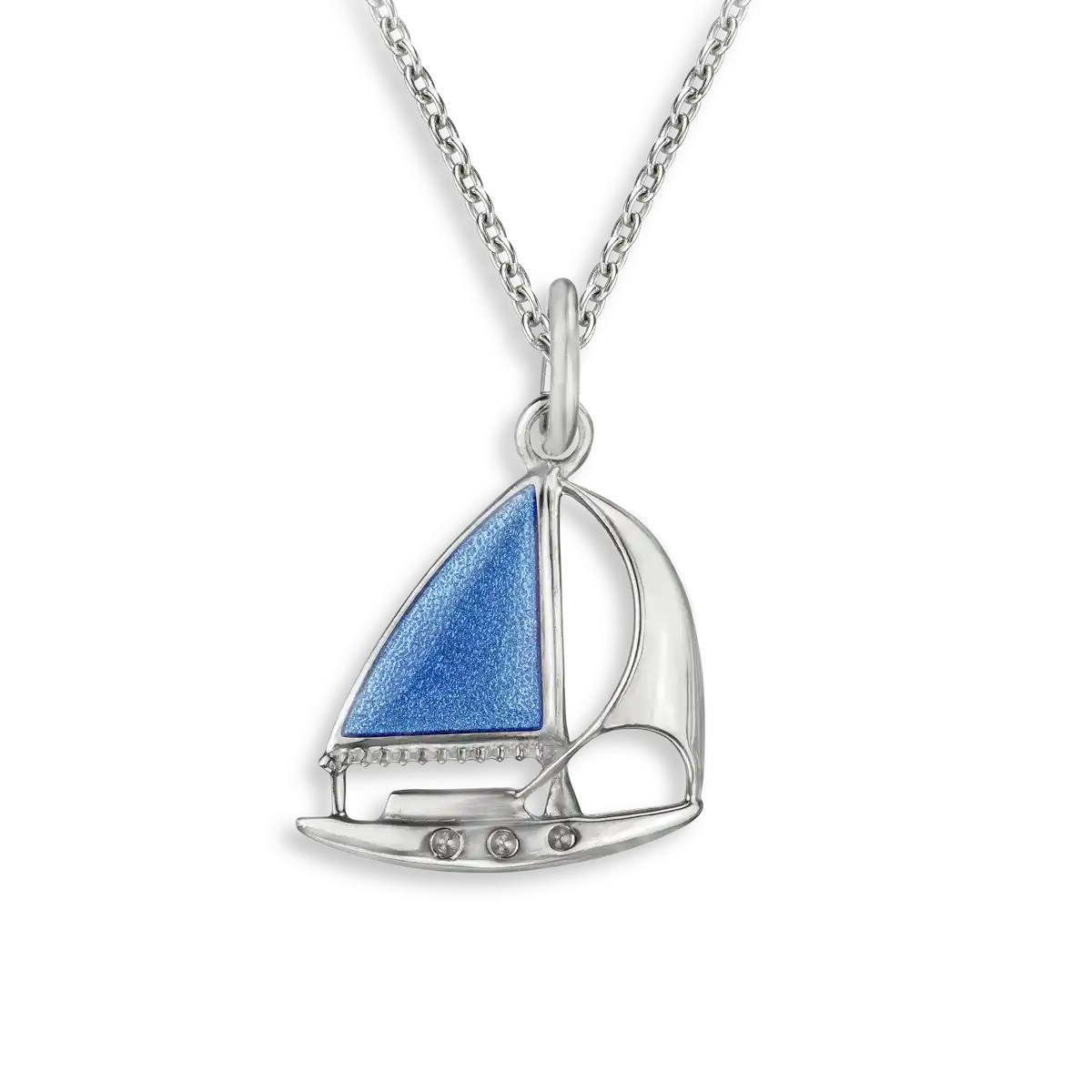 Blue Sailboat Necklace.