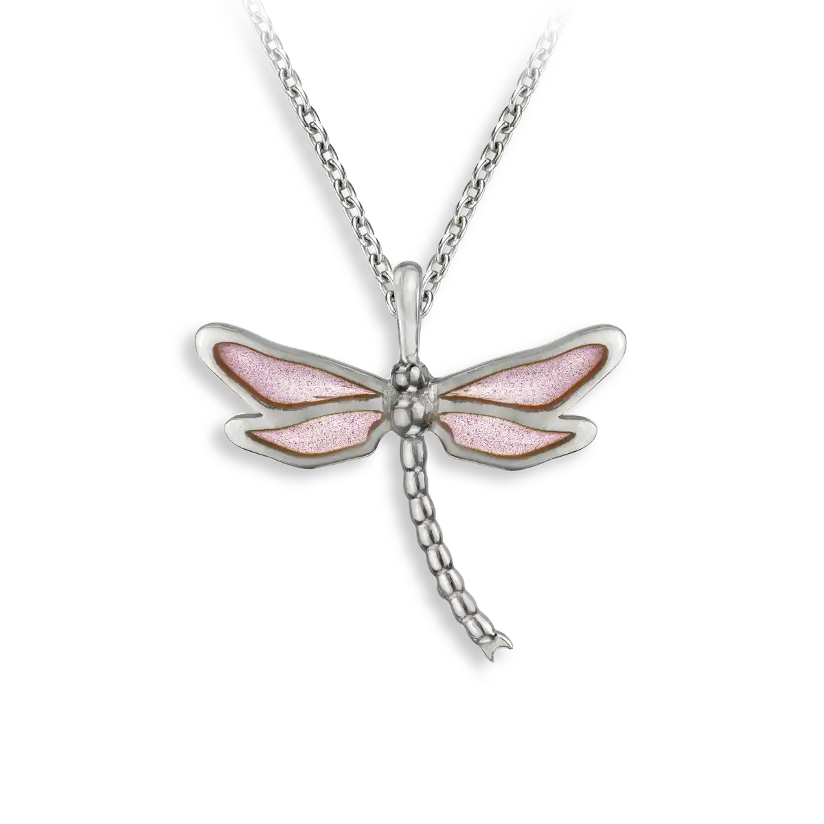 Pink Plique-a Jour-Dragonfly Necklace.