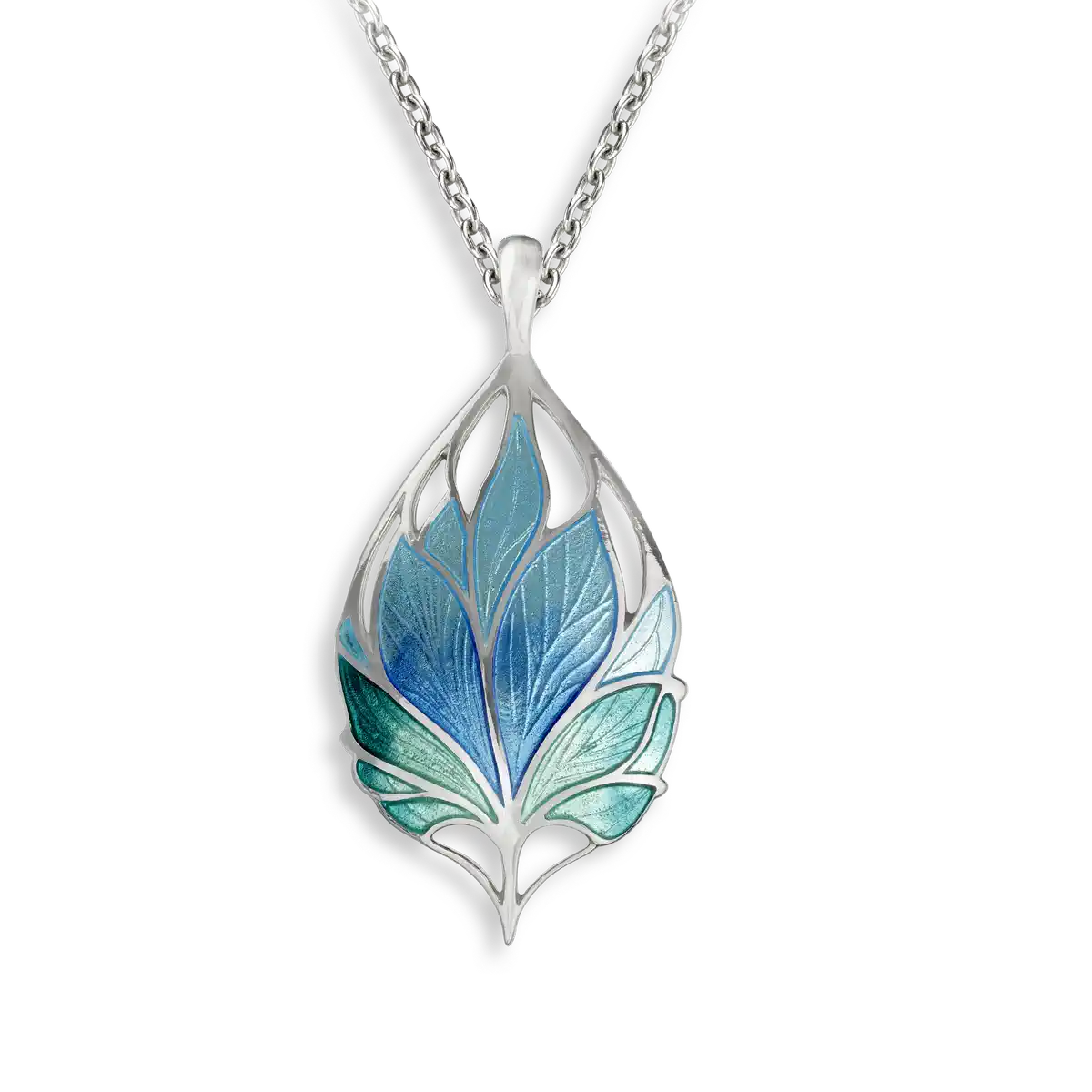 The Light Between -Blue Lotus Necklace.Sterling Silver. Double-Sided