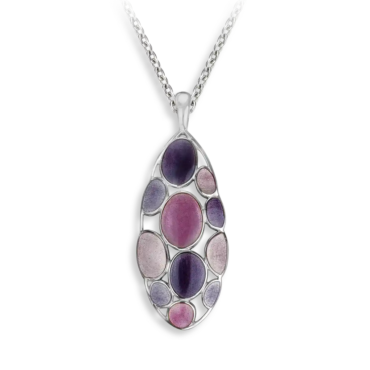 The Light Between -Purple Organic Air Cells Necklace.Sterling Silver. Double-Sided