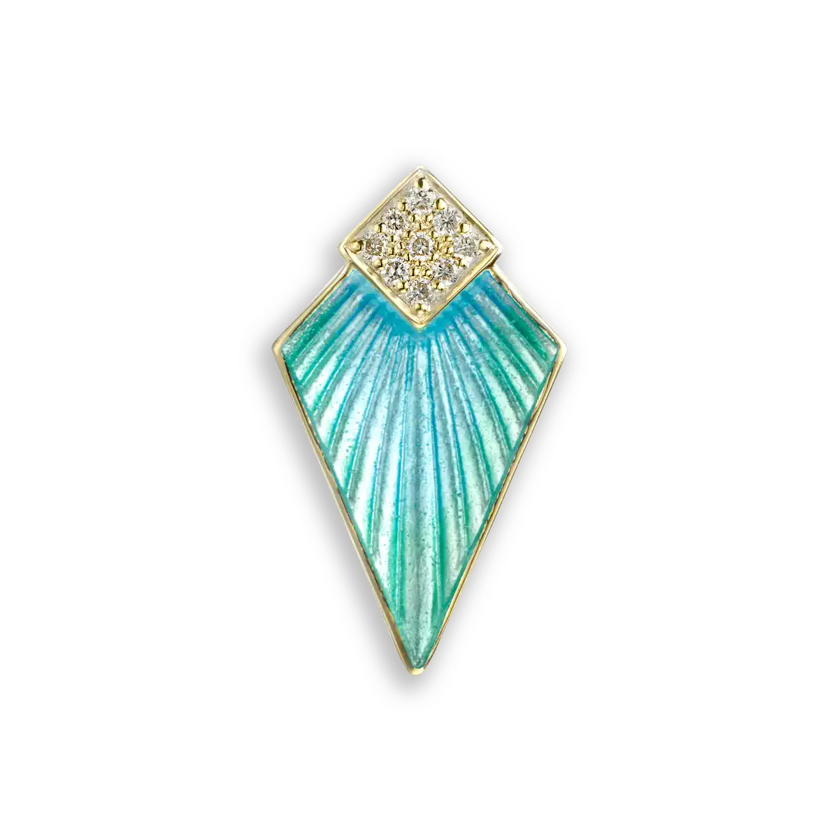 Turquoise Art Deco Pendant.18K -Diamond