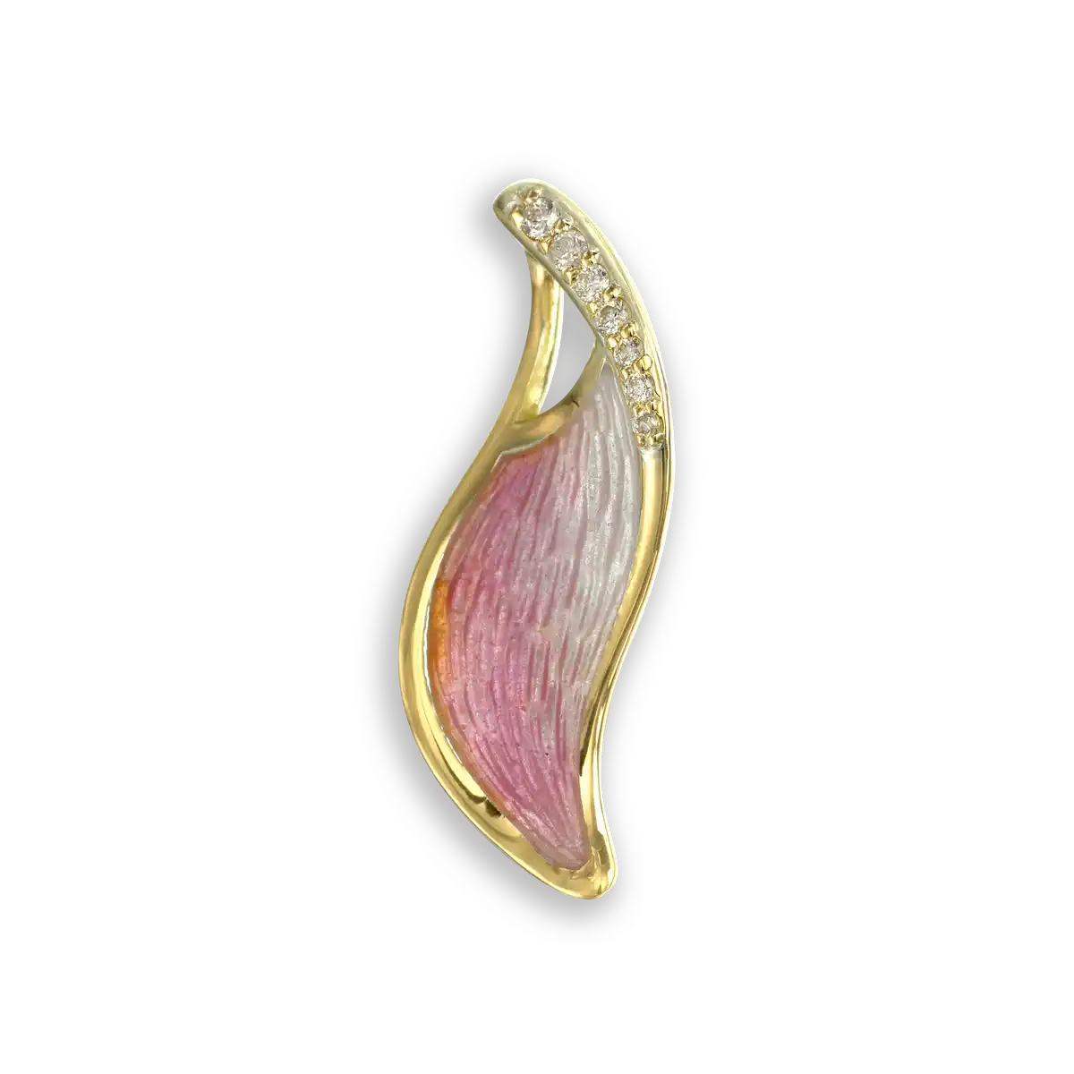 Pink Wave Pendant.18K -Diamond