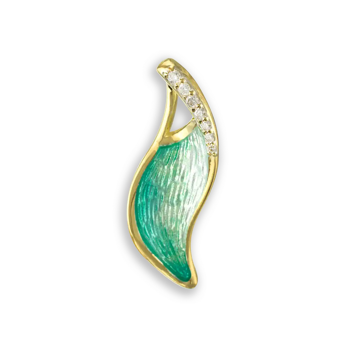 Green Wave Pendant.18K -Diamond