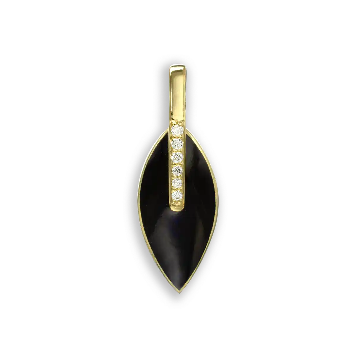 Black Marquise Pendant.18K -Diamond