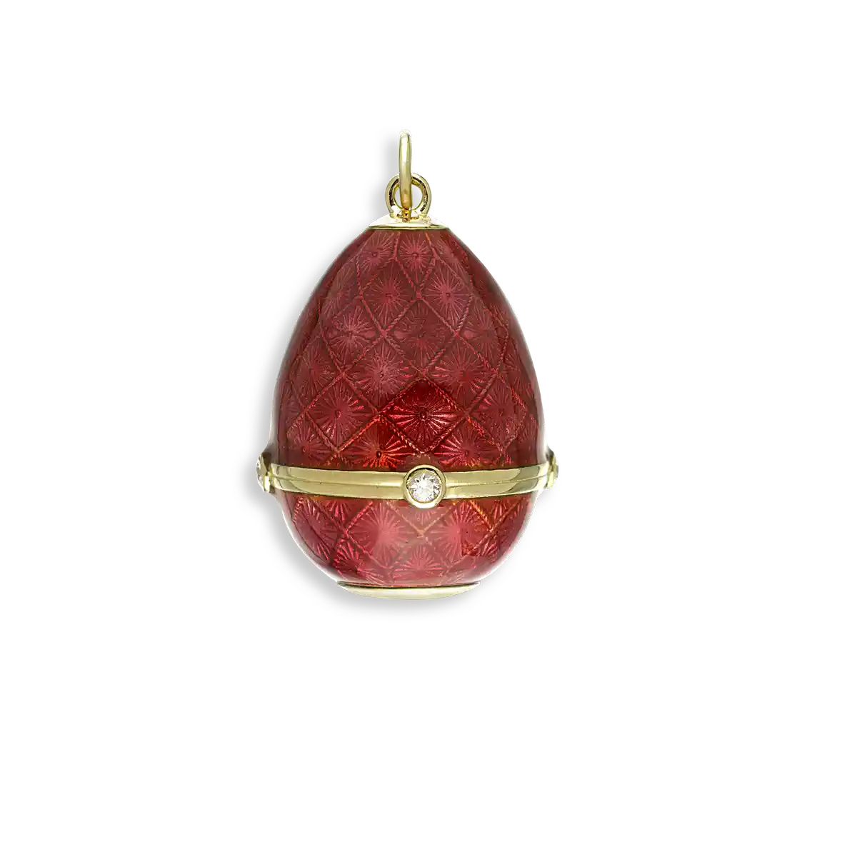 Red Egg Pendant. 18K-Diamonds