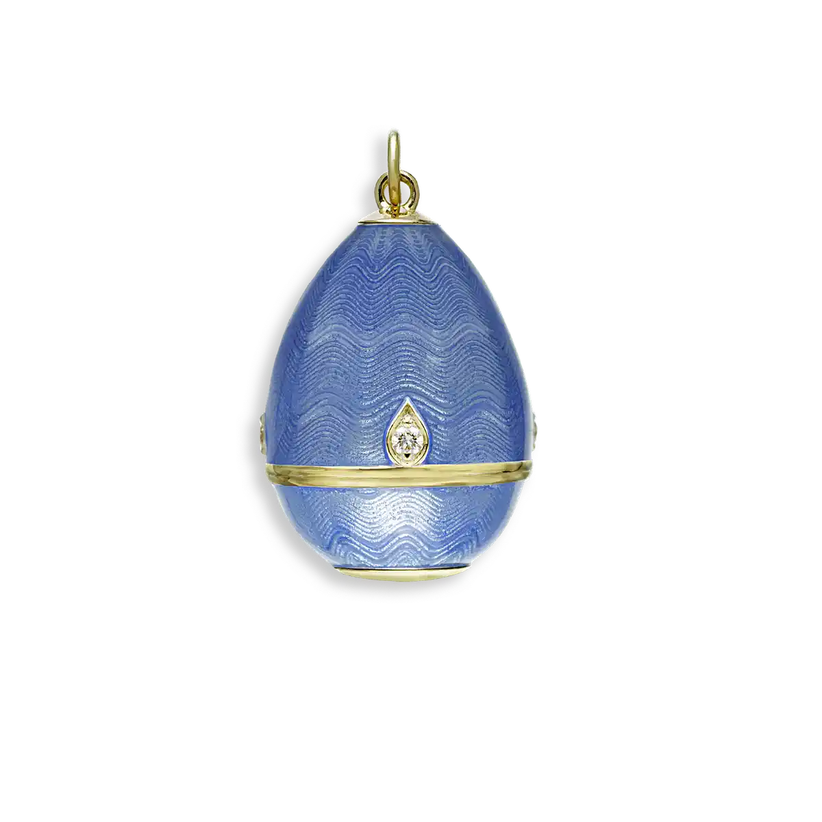 Light Blue Egg Pendant. 18K-Diamonds
