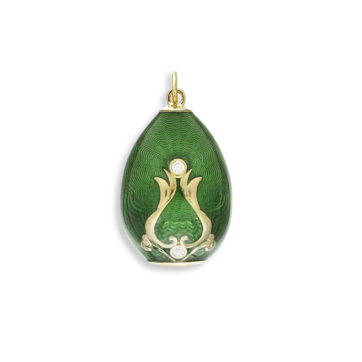 Green Egg Pendant. 18K-Diamonds