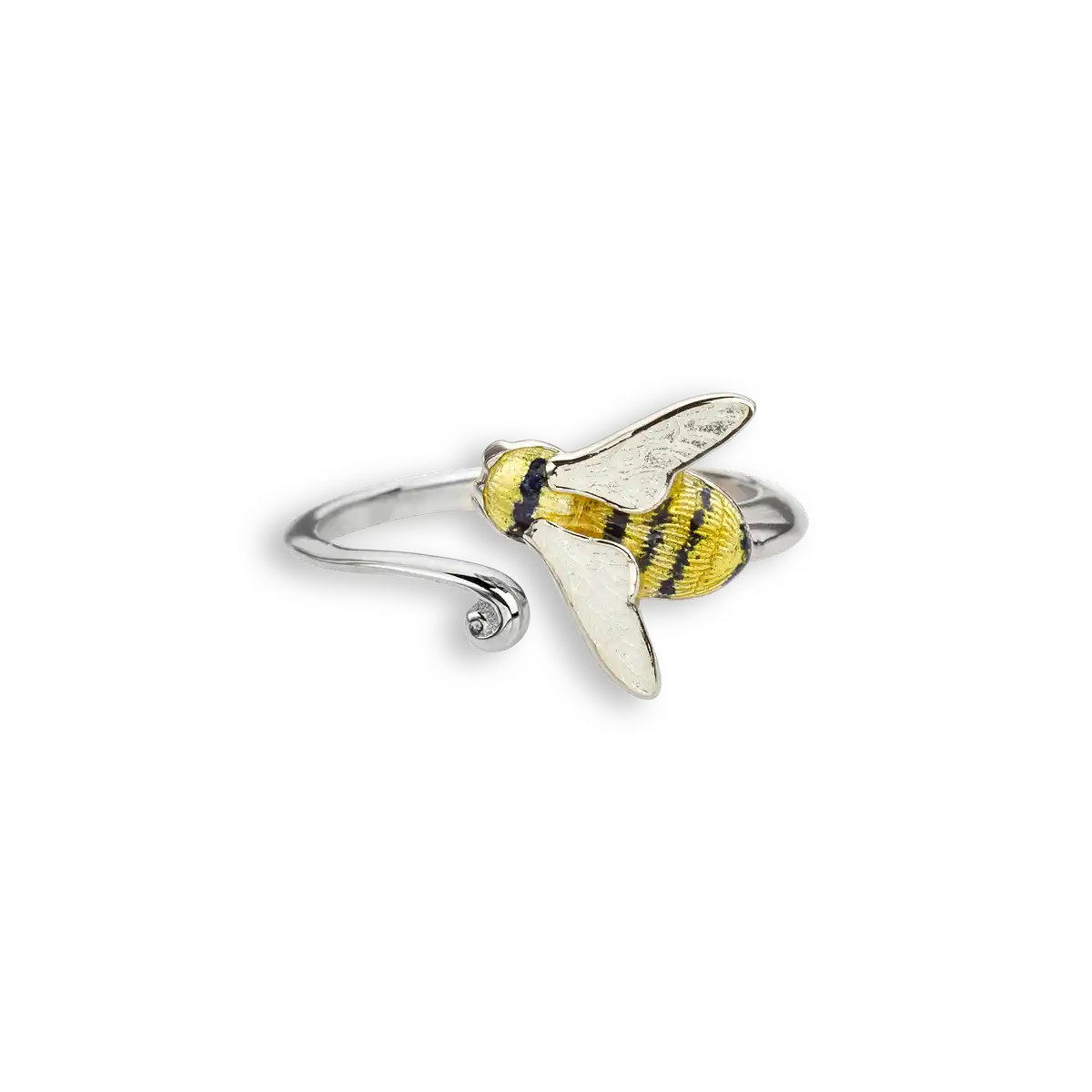 Yellow Bee Ring. Sterling Silver