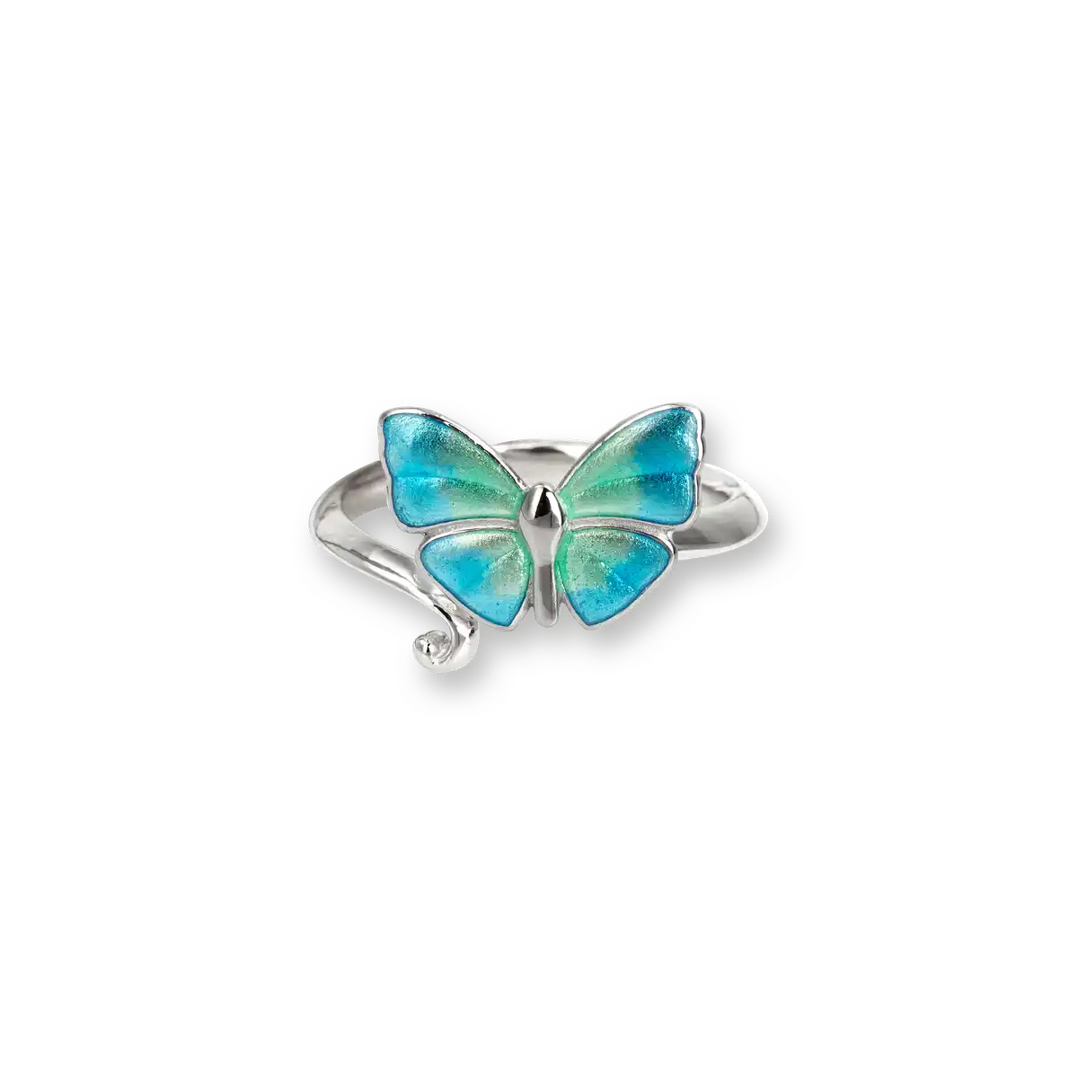 Turquoise Butterfly Ring. Sterling Silver