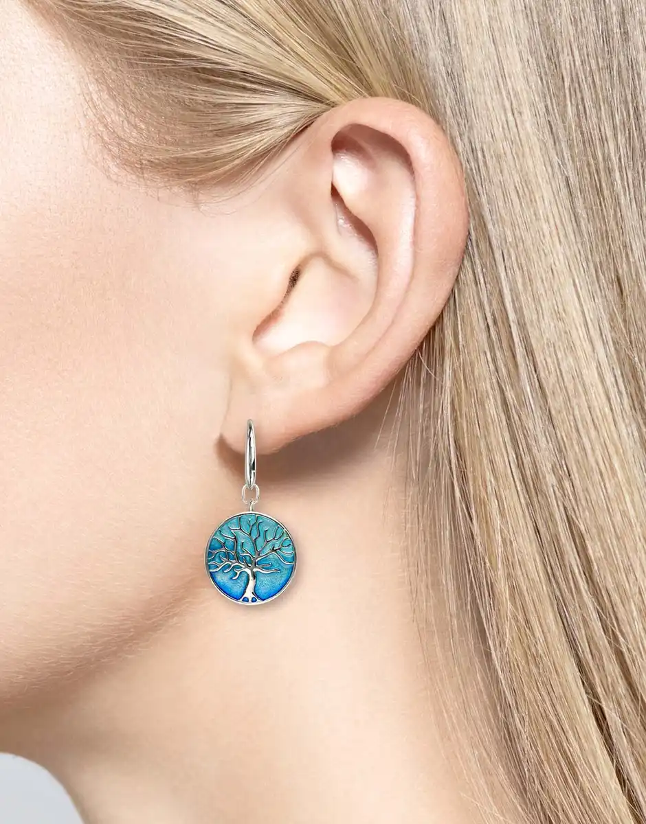 Blue Tree of Life Wire Earrings. Sterling Silver | Nicole Barr