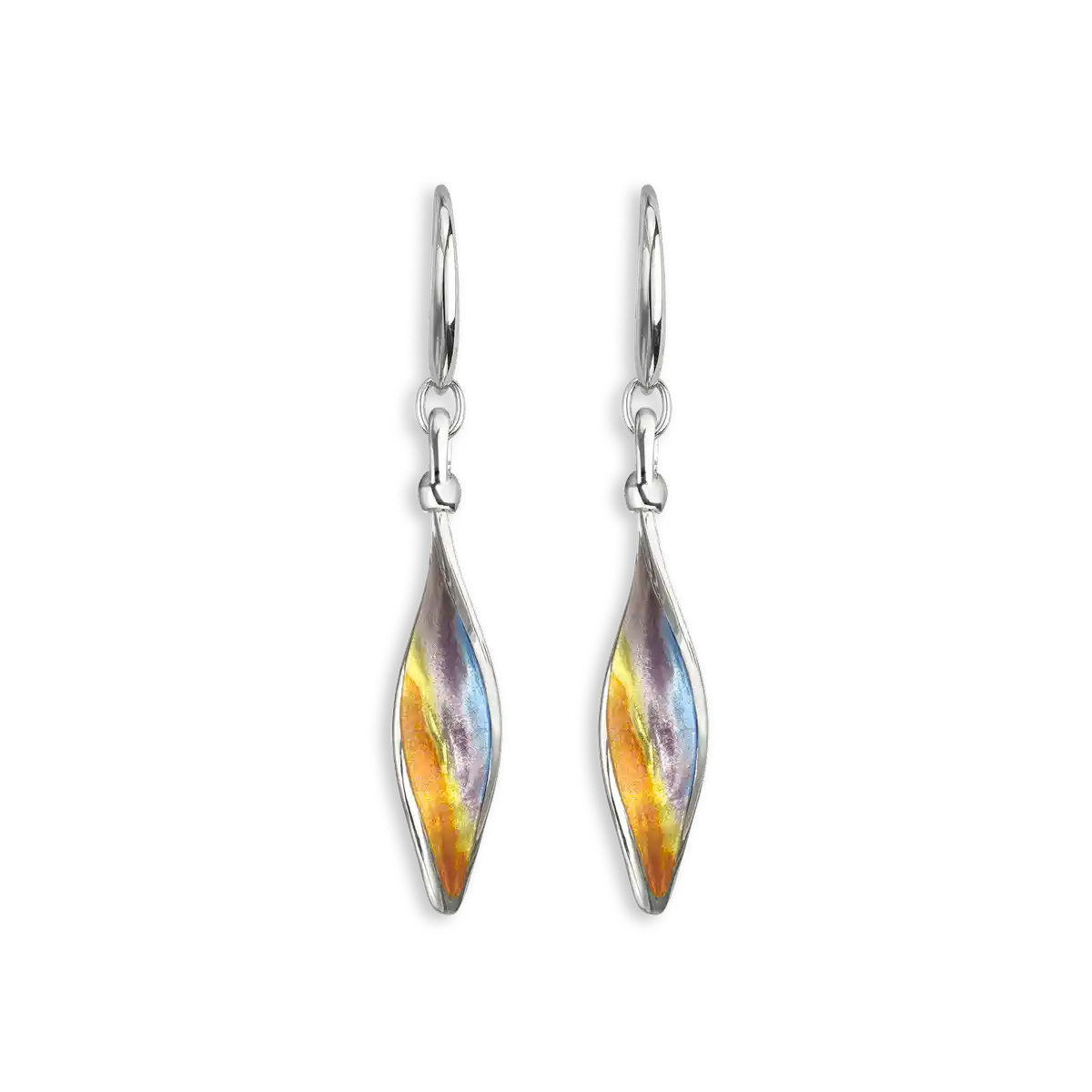 Sunset Aurora Wire Earrings. Sterling Silver