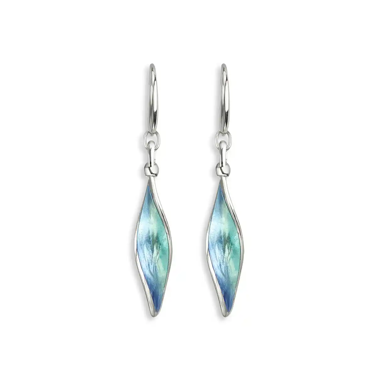 Ocean Aurora Wire Earrings. Sterling Silver