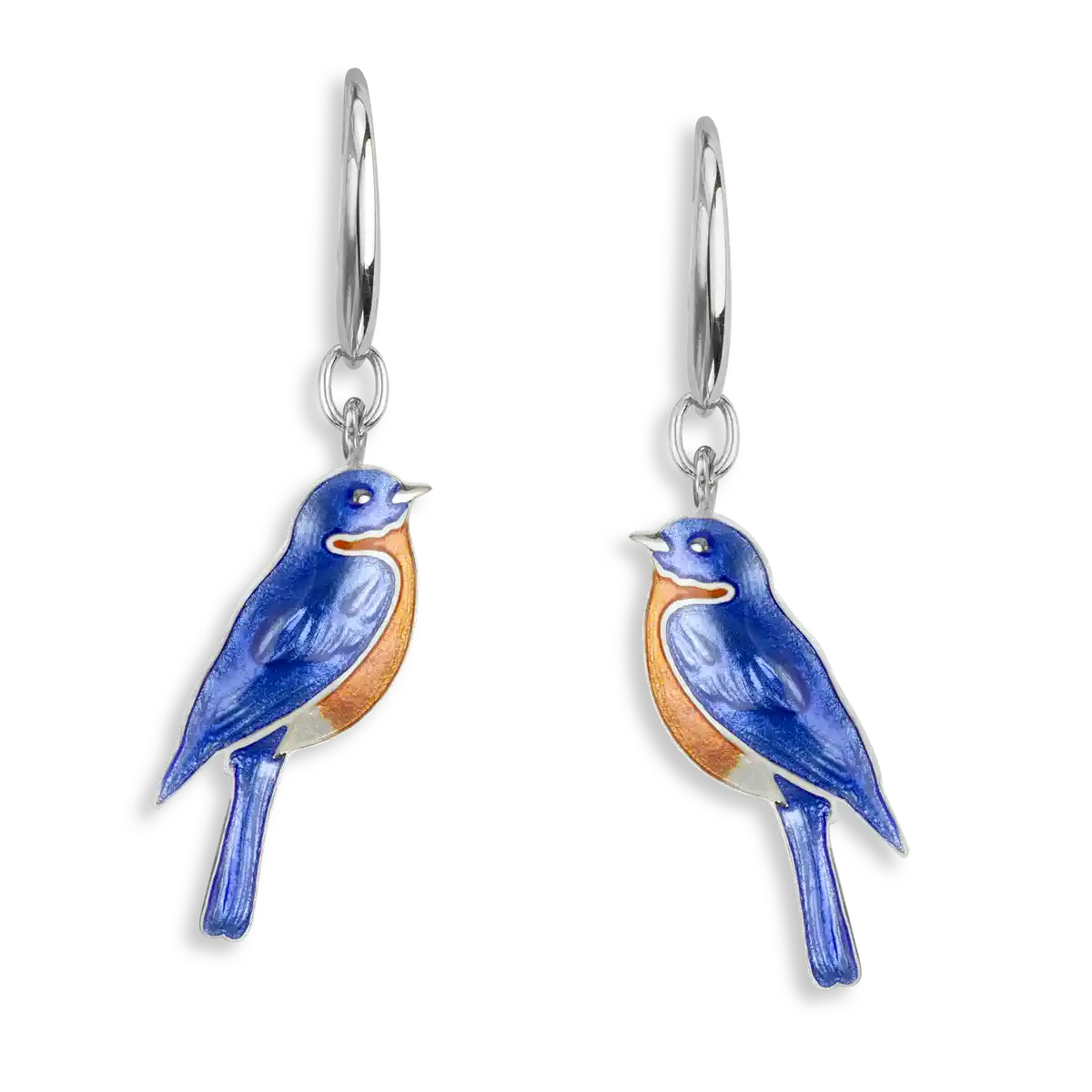 Bluebird Wire Earrings. Sterling Silver