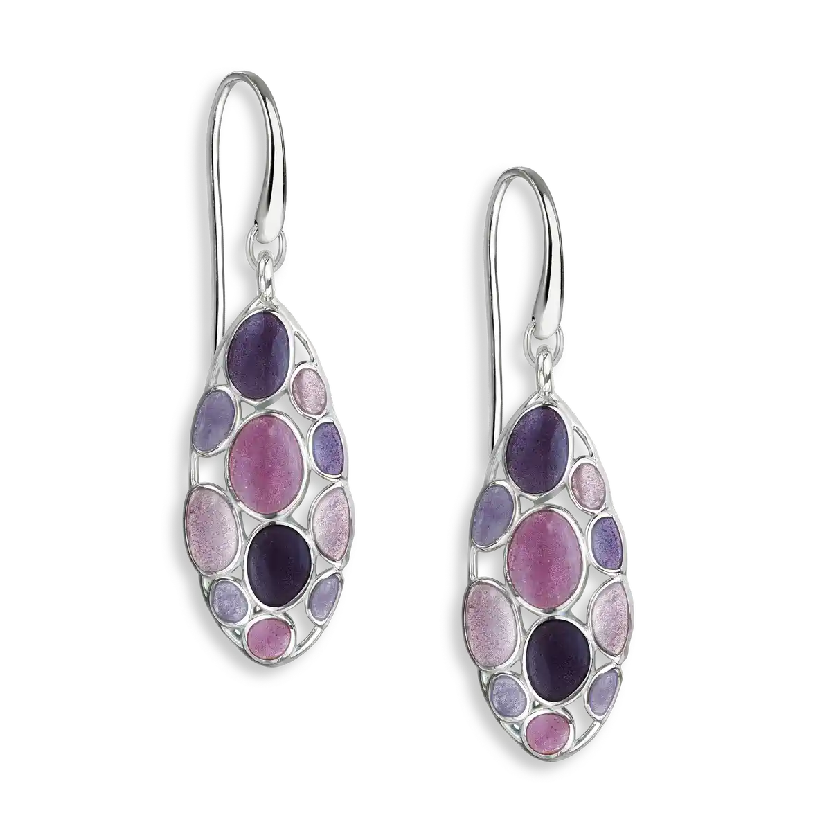 The Light Between -Purple Organic Air Cells Wire Earrings.Sterling Silver. Double-Sided