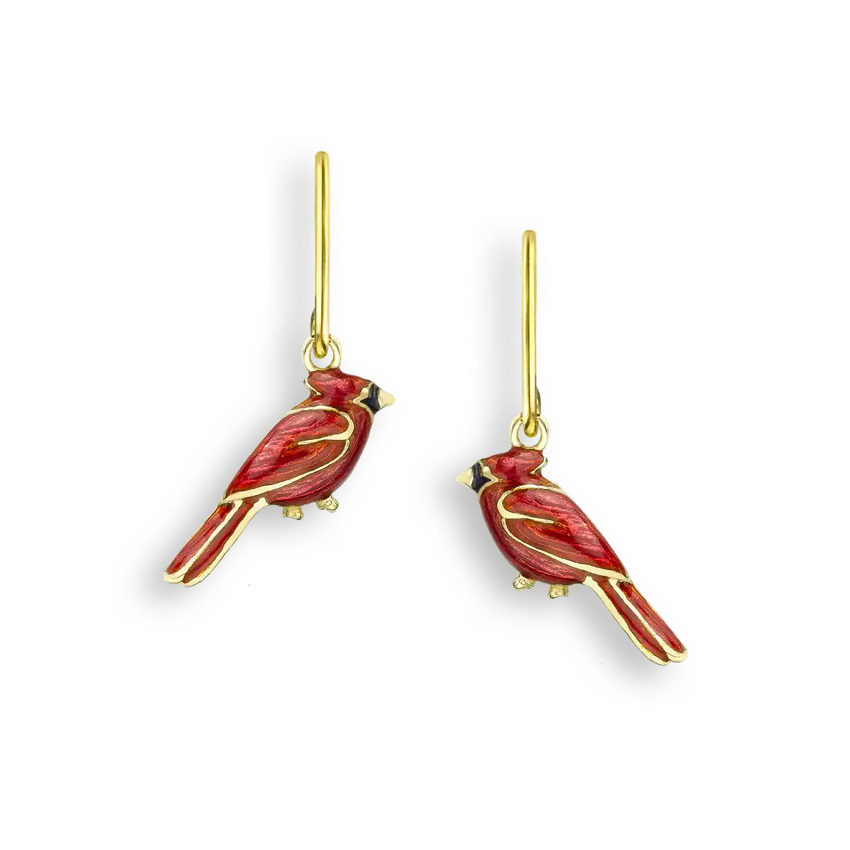Red cardinal bird earrings clearance