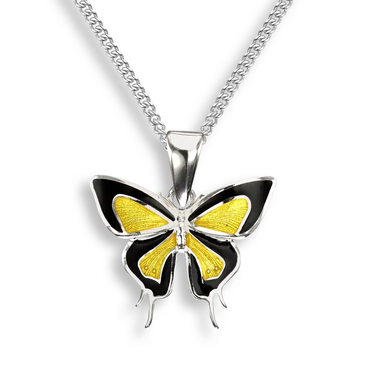 Yellow Butterfly Necklace. Sterling Silver