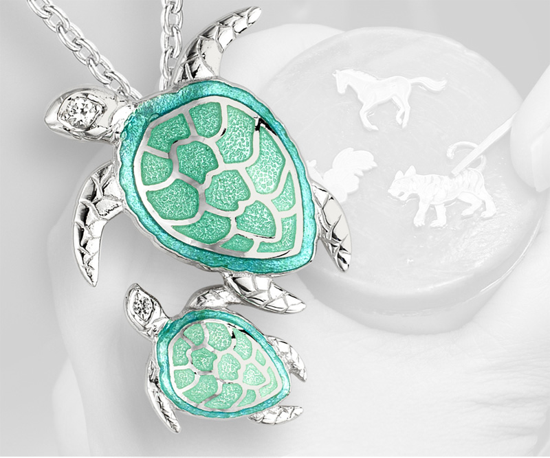 Basse Taille enamel jewelry by Nicole Barr